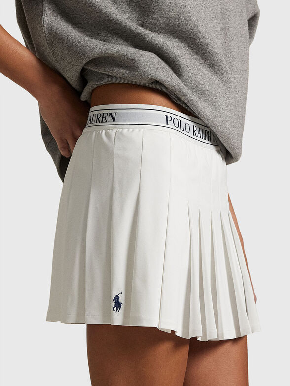 Piqué mesh pleated skort - 3