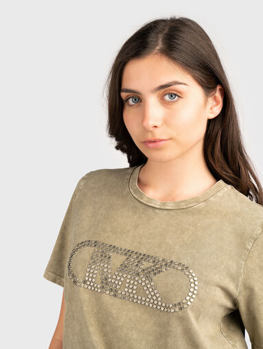 Cotton T-shirt with oval neckline - 3