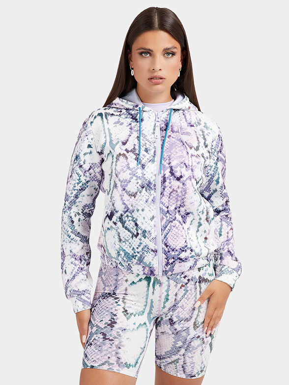 Sports hooded jacket COLLYN with snake print - 1