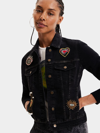 DENVER denim jacket with colorful embroidery - 4