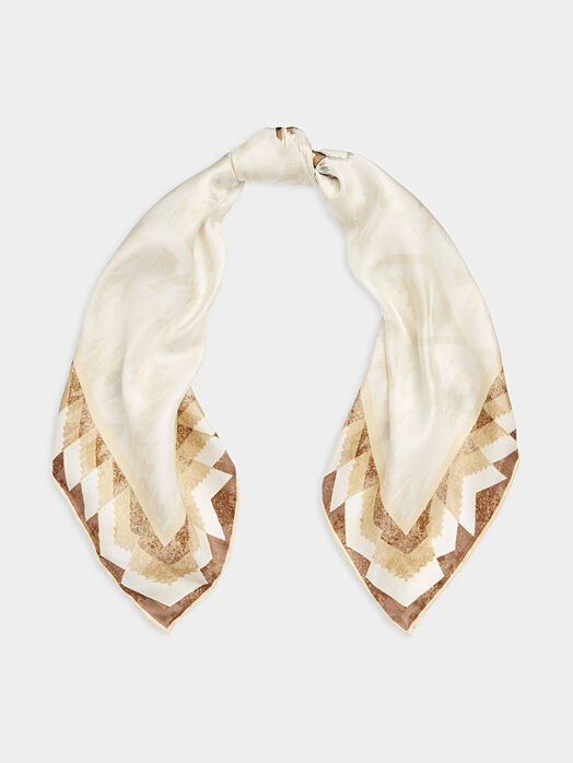 Silk square scarf with Polo Bear logo print