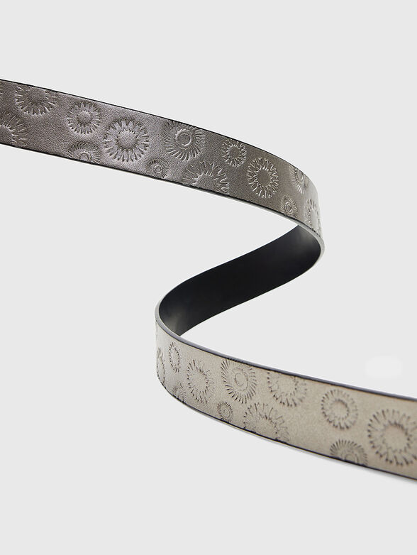 Faux leather silver belt - 2