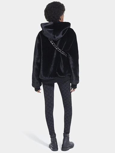 Faux fur coat with hood - 4