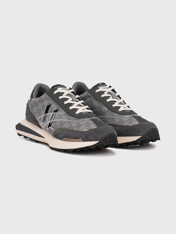 ZONE blue sports shoes with logo accents - 2
