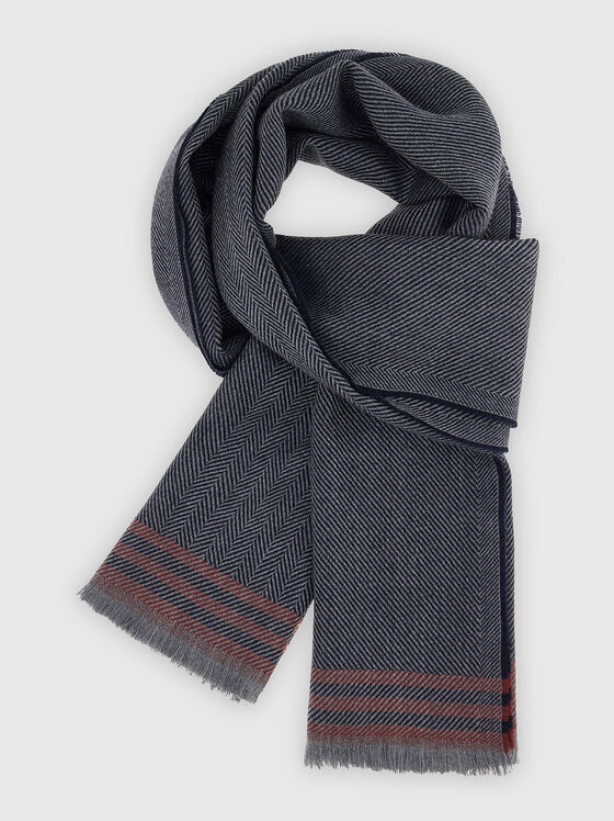 Herringbone wool scarf - 1