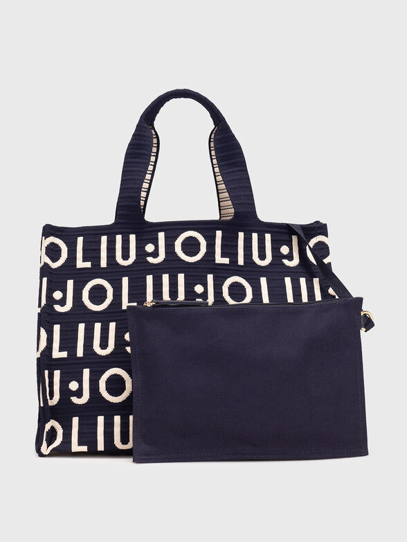 Knit tote bag with long strap - 1