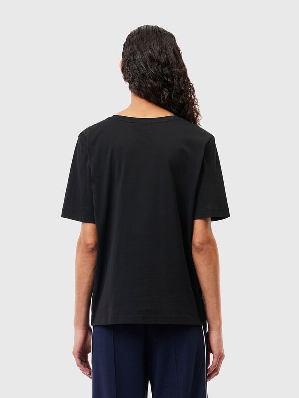 Black T-shirt with V-neck - 3