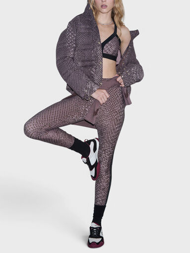 Animal-print leggings with a logo trim - 4