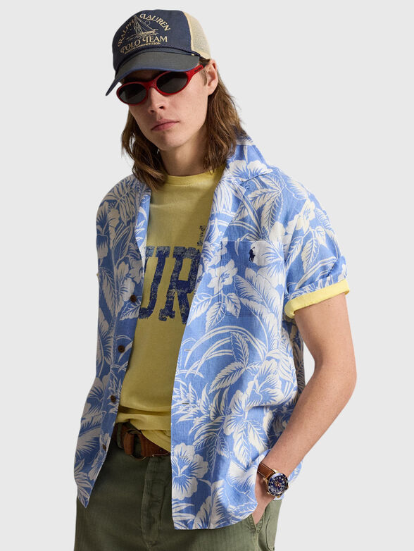 Linen shirt with floral motifs - 1