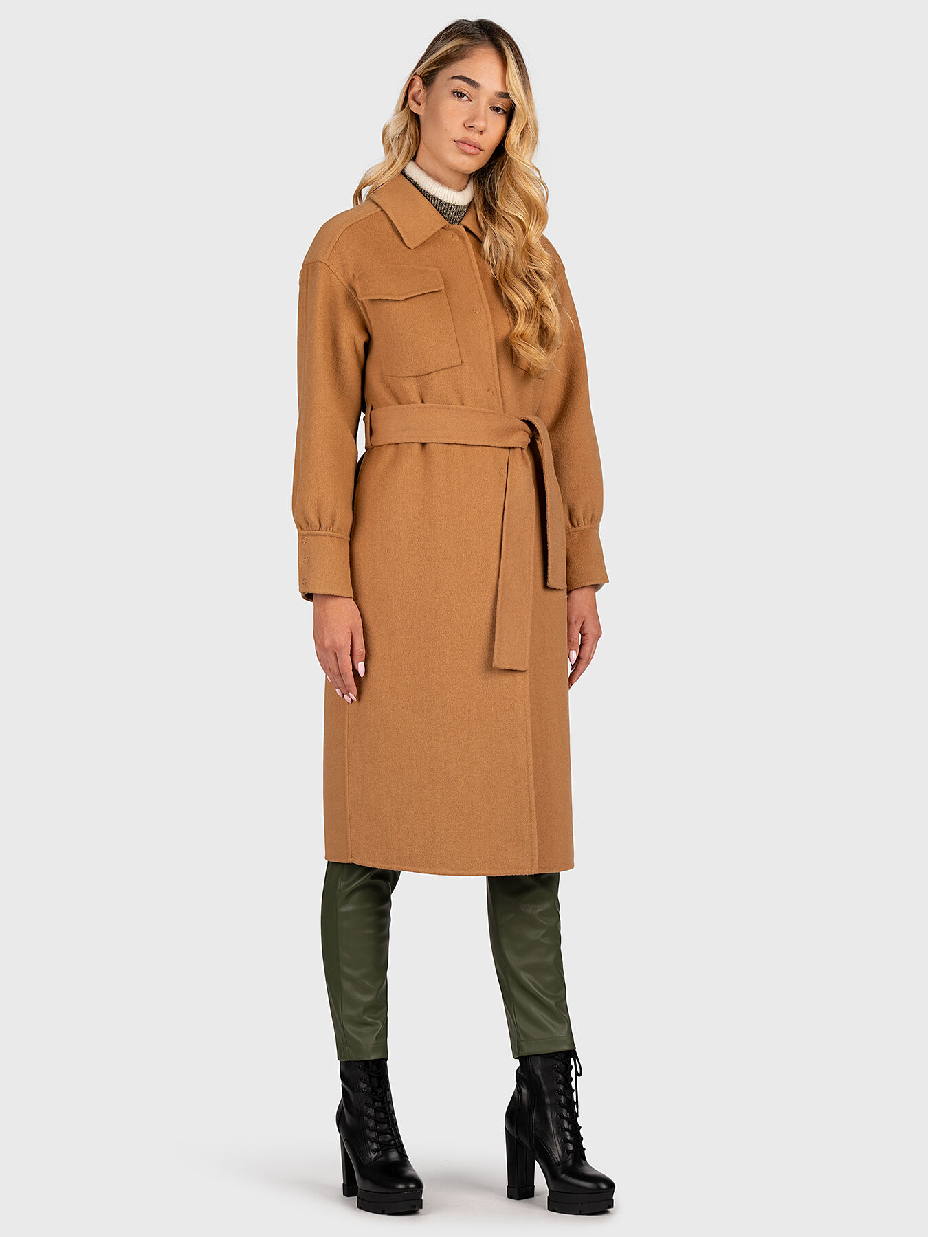 Double wool blend fabric coat brand LIU JO