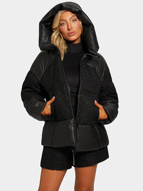 LEA padded jacket with boucle' insert - 4