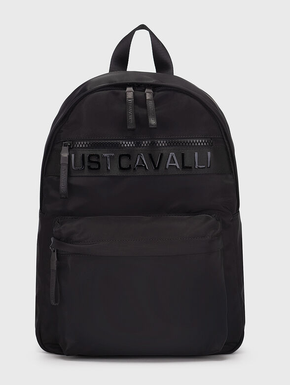 Black backpack with embossed logo detail - 1