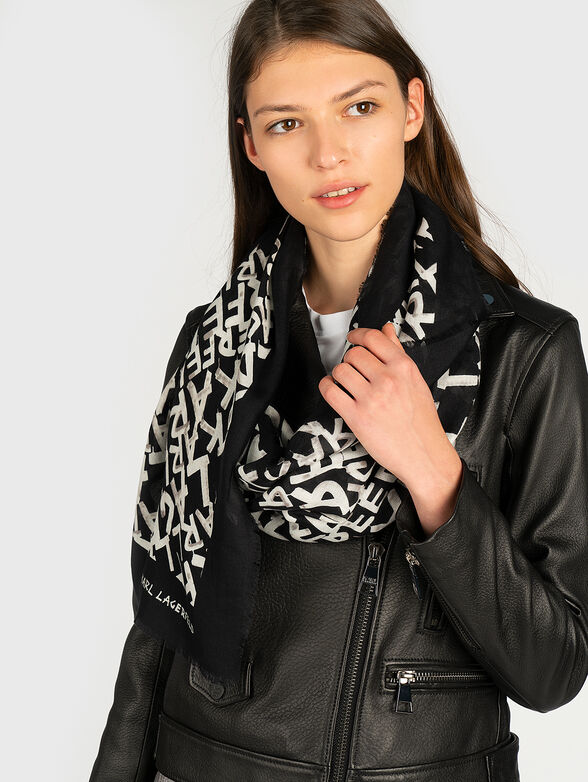 Leather biker jacket with contrasting inscriptions - 6