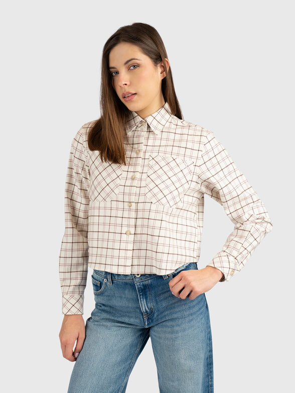 Checked shirt with cropped cut - 1