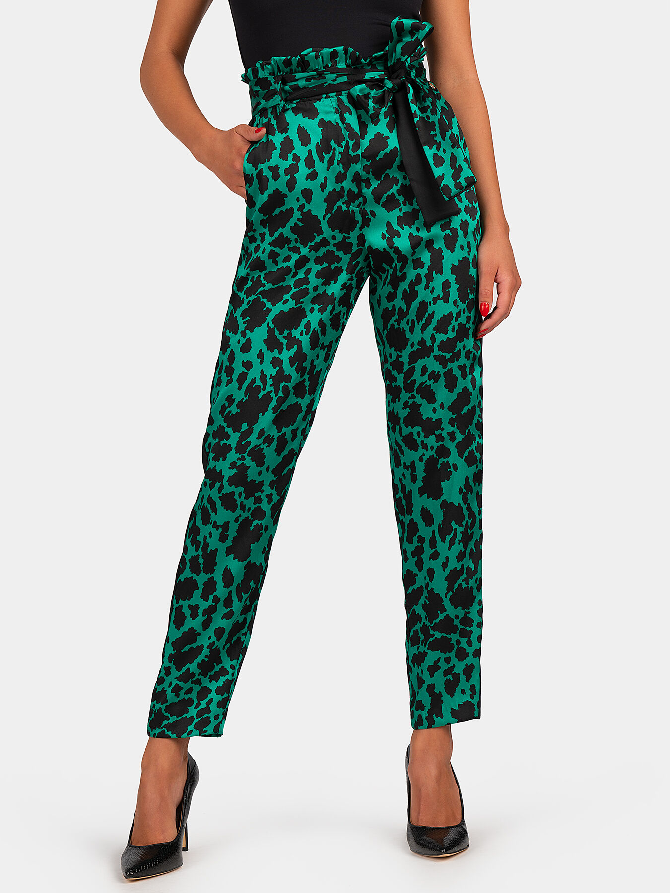 パンツ LIU JO Woman Pants Green WA5417T4810 80135 WA5417 80135 PANTALONE LIU JO DONNA PANTALONI SKINNY CROPPED