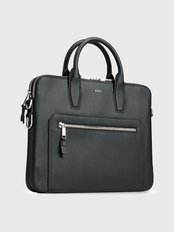 Black laptop bag with logo accent - 4
