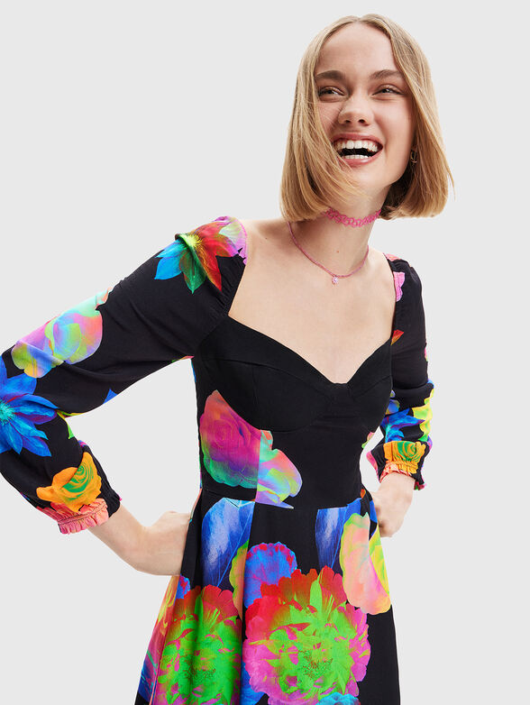 ROSE black dress with contrasting accents - 3