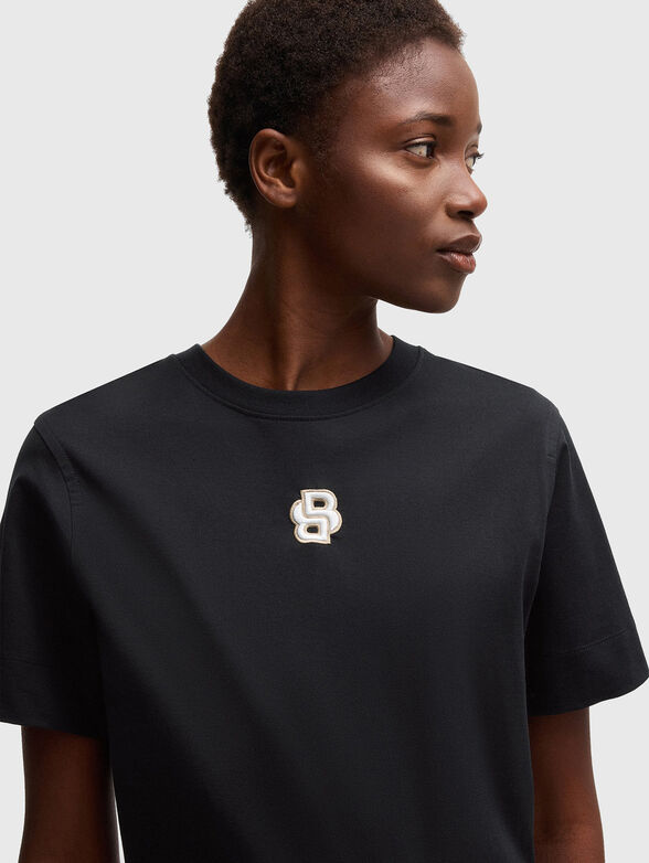 T-shirt with oval neckline and logo - 4