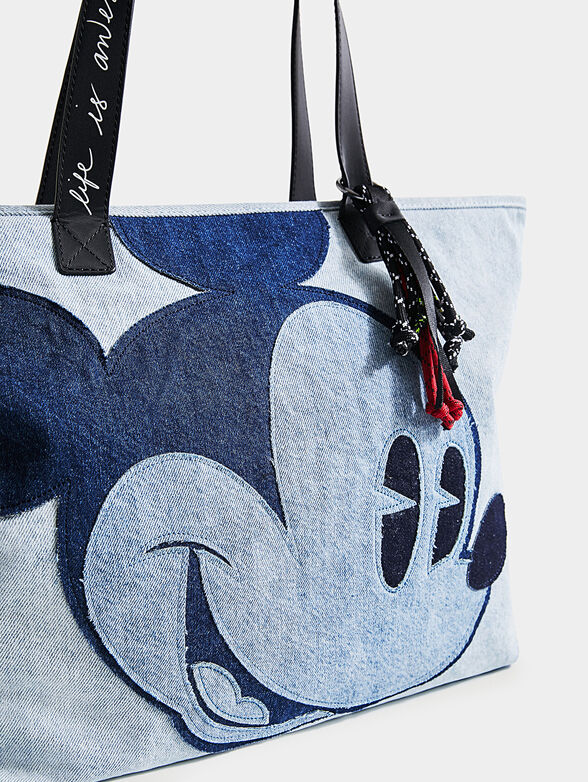 Shopper bag with Mickey Mouse print - 5