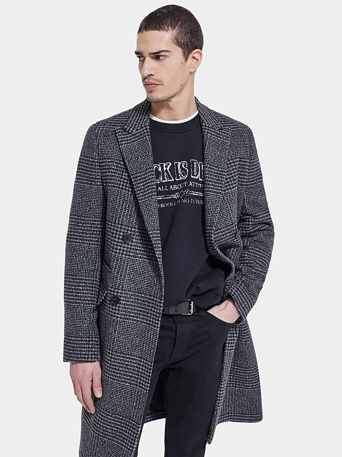 Wool blend double breasted coat brand THE KOOPLES Globalbrandsstore en