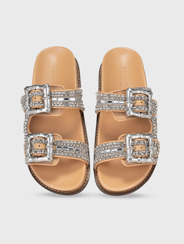 Slippers with appliquéd rhinestones - 5