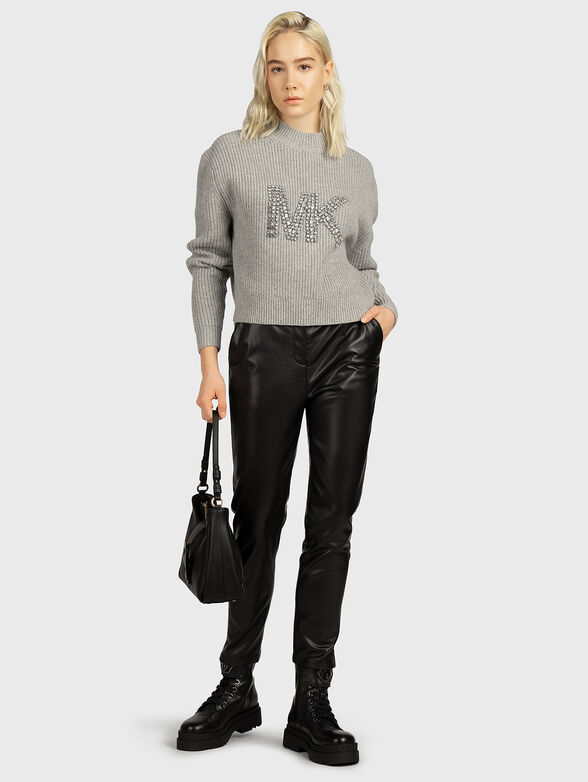 Sweater with logo detail with applied rhinestones - 2