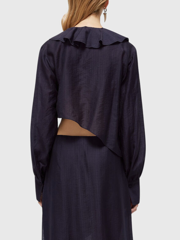 Short lyocell blouse with ruffles - 3