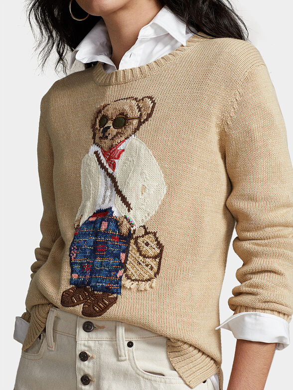 Sweater with Polo Bear motif in beige color - 4