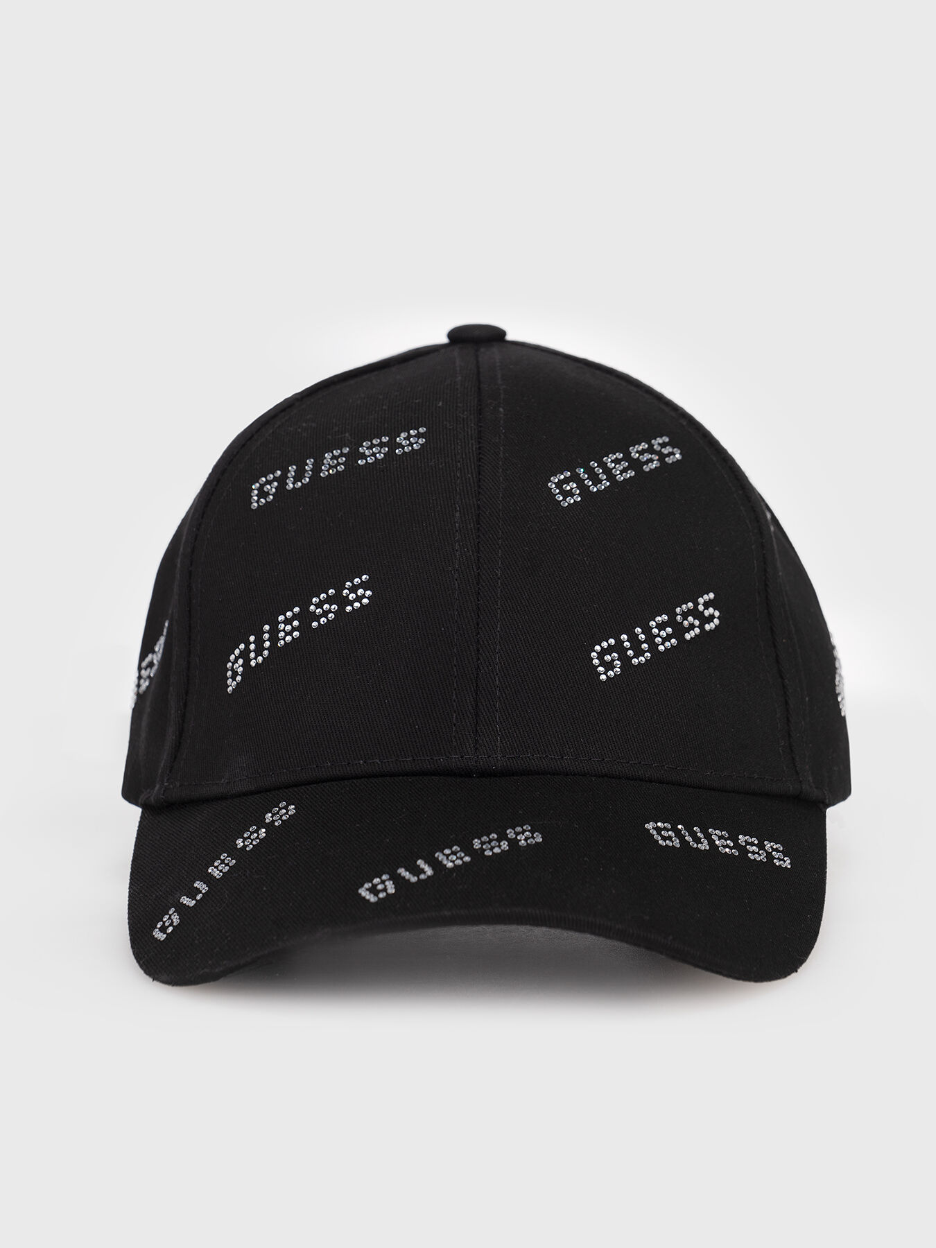 Black baseball cap with rhinestones brand GUESS Globalbrandsstore en
