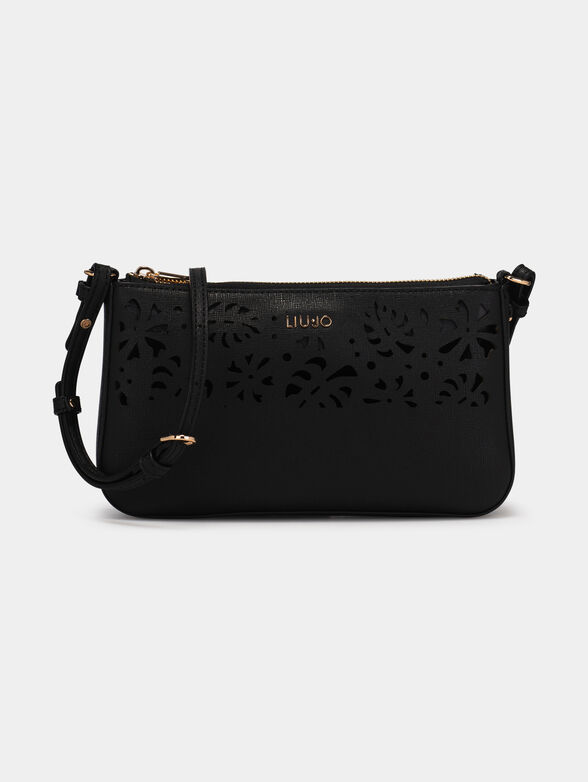 Black crossbody bag with laser perforations - 1