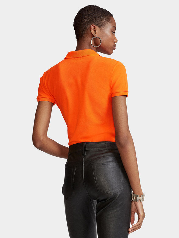 Orange polo-shirt with logo detail - 3