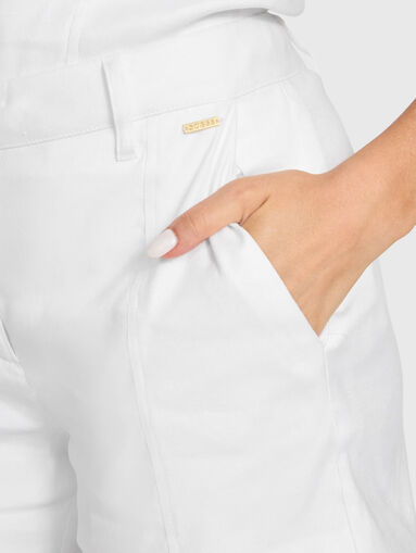 ISABEAU high-waisted linen shorts - 4