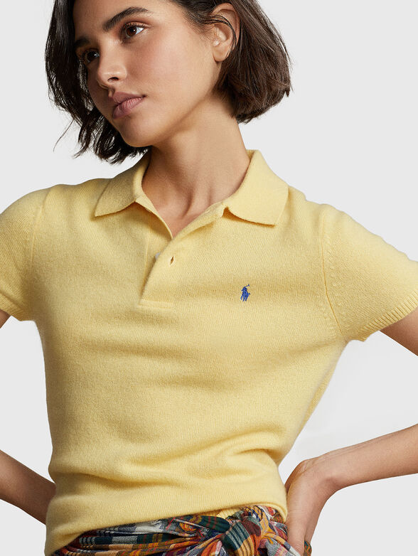 Yellow cashmere Polo-shirt - 4