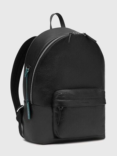 Black leather backpack  - 3