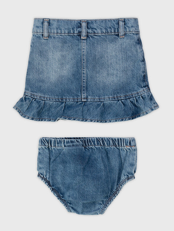 Patch appliqued denim skirt - 2