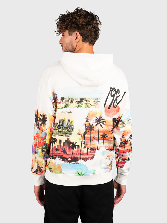 Cotton hooded sweatshirt with print - 2