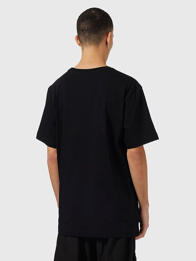 Black cotton T-shirt with print - 3