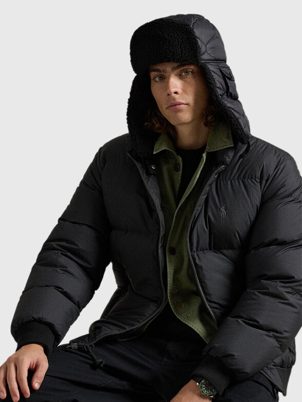 Padded jacket with embroidered logo - 4