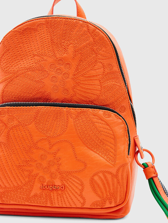Black backpack with floral motifs - 5
