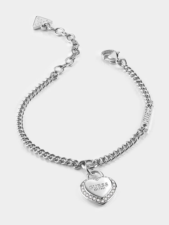 FINE HEART bracelet with logo detail in gold - 1