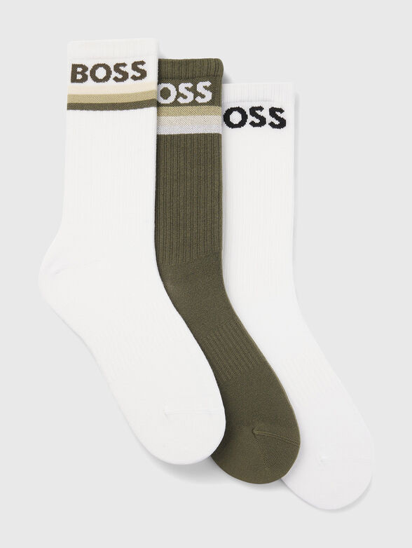Set of three pairs of socks with a logo detail - 1