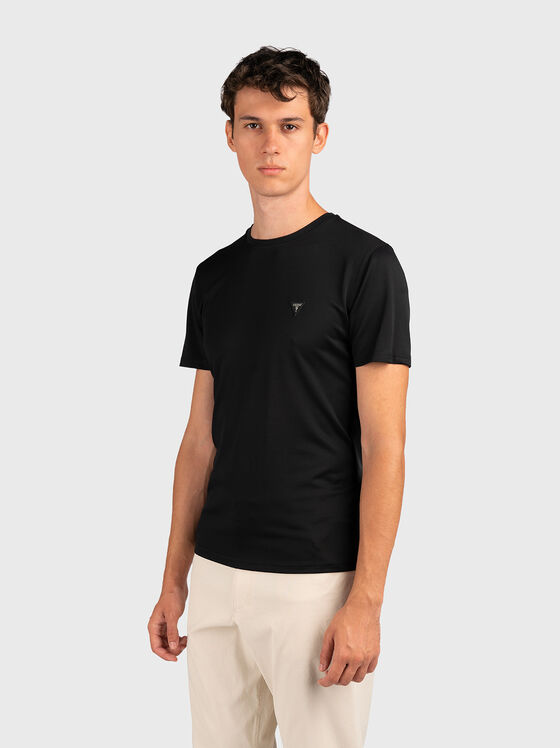 Black cotton blend t-shirt - 1
