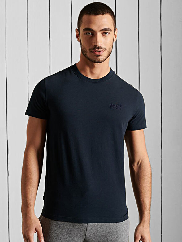 Black cotton T-shirt with logo - 1
