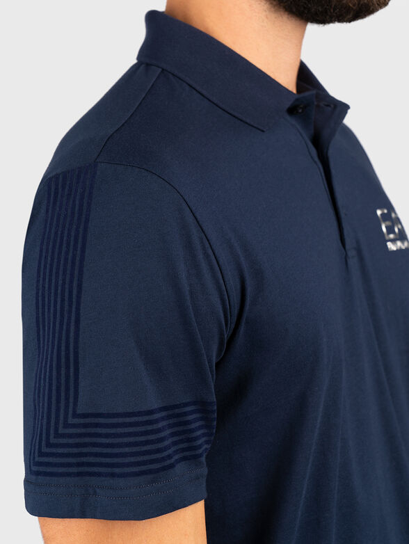 Logo-detail polo shirt in dark blue  - 4