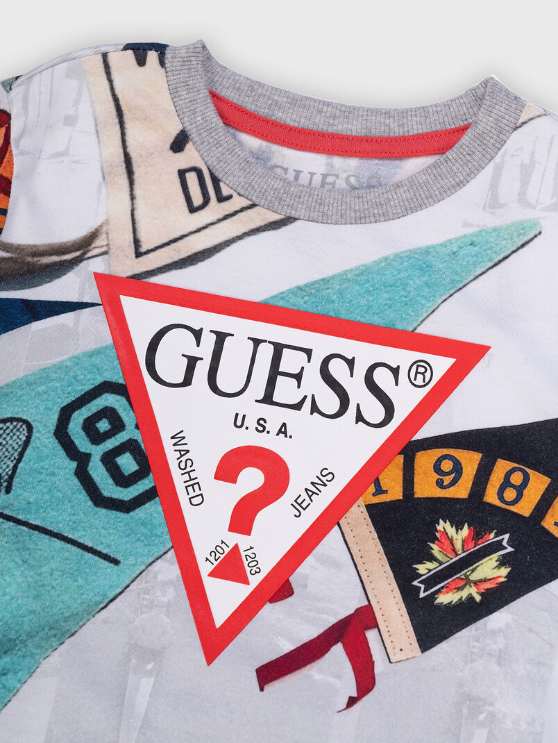 Black cotton T-shirt with print - 3