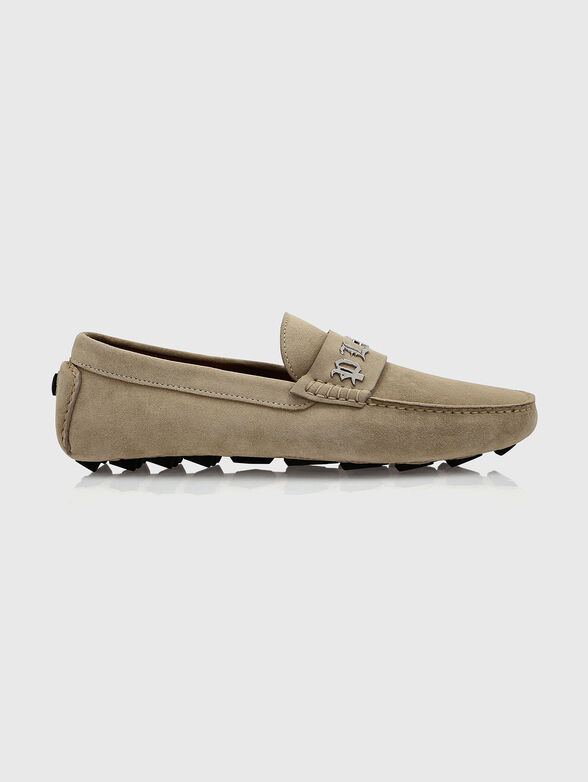 Suede moccasins with logo accent - 1