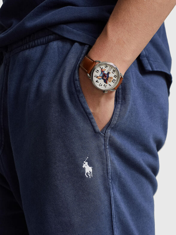 Cotton shorts with logo embroidery - 3