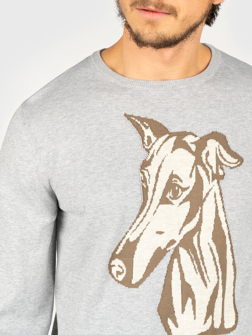 Sweater with jacquard logo motif  - 3