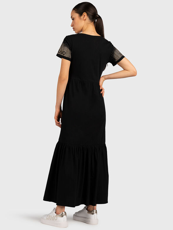Black maxi dress with applied studs - 2