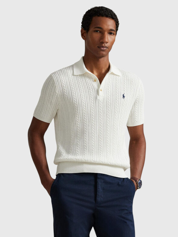 Knitted cotton polo shirt - 1